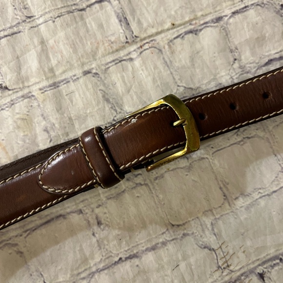 LAUREN RALPH LAUREN MENS BROWN LEATHER VINTAGE RUSTIC WITH STITCHING BELT 44 - Picture 7 of 13